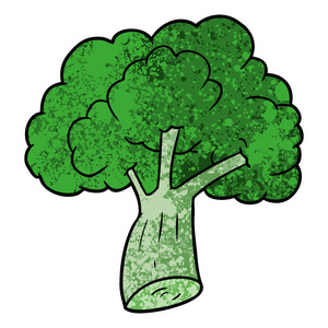 卡通青花菜的矢量插图图片
