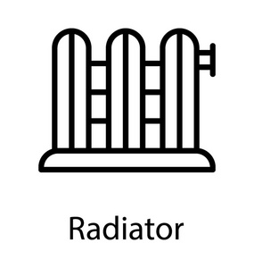 显示暖气散热器的图标向量