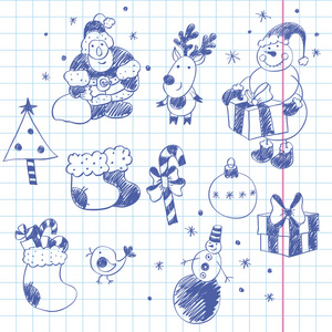 圣诞节手绘设计元素图片