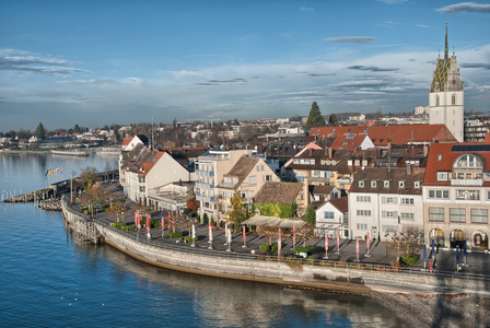 美丽的中世纪建筑在腓特烈港-德国照片