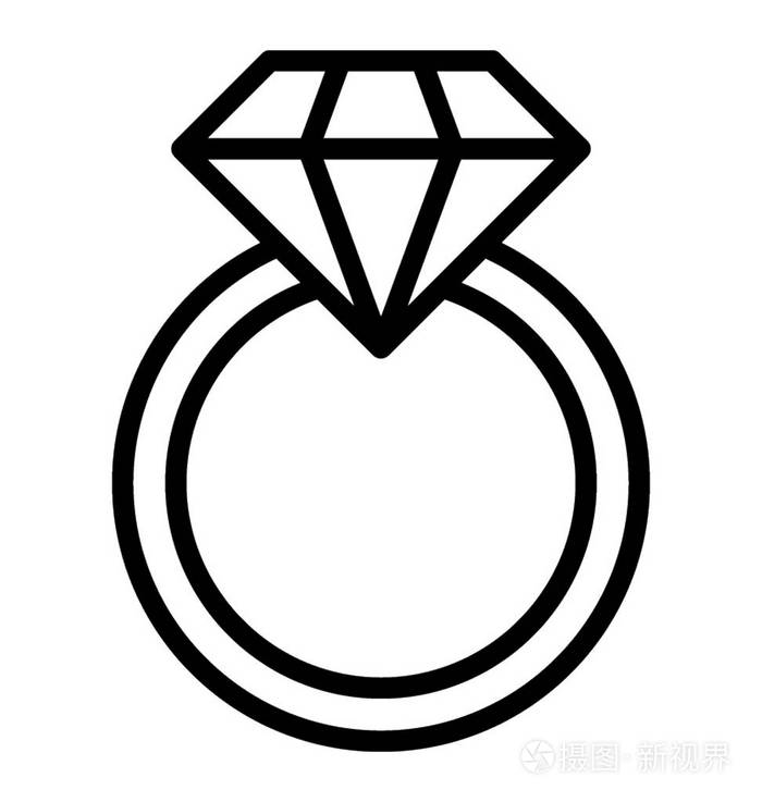镶有钻石饰品的戒指图标插画-正版商用图片063dnl-摄图新视界