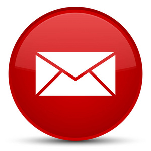 电子邮件图标特殊的红色圆形按钮