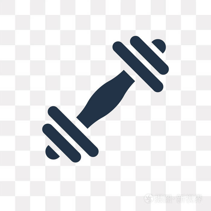 哑铃矢量图标隔离在透明背景下, 哑铃透明度概念可用于 web 和移动