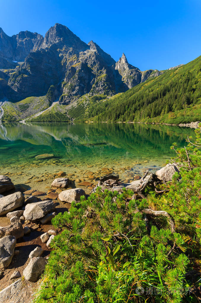 波兰tatra山脉绿水高山湖morskieoko