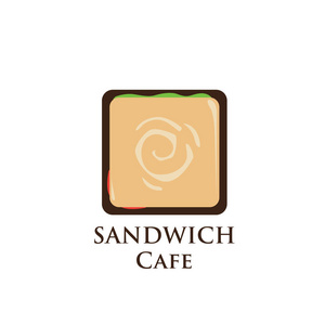 矢量标志三明治咖啡厅和餐厅