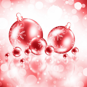 圣诞节红色背景与球