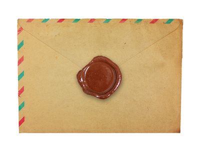 用蜡封的旧信封照片
