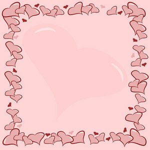 粉红色的爱的心边框框架