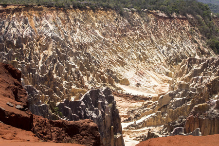 黥美丽的峡谷侵蚀沟的看法, 在保护区黥基 ankarana, 马达加斯加摄影