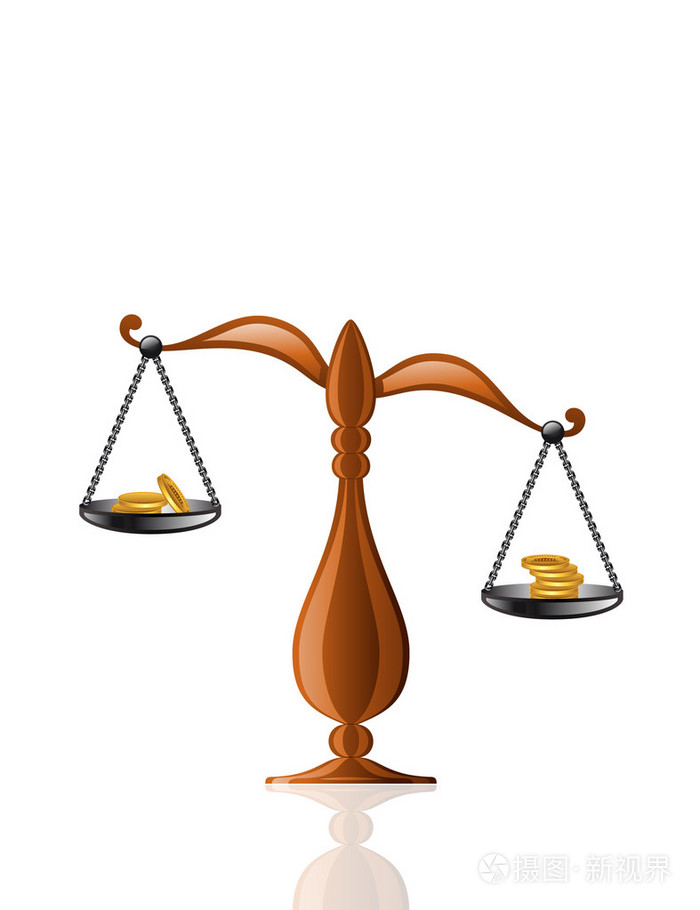 黄金平衡平等与金钱孤立的东西