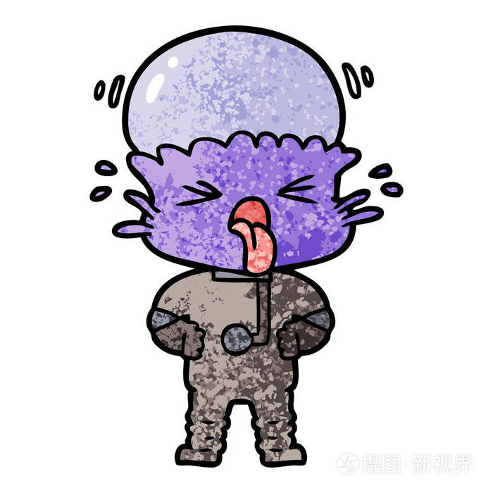 反感卡通外星人的矢量插图