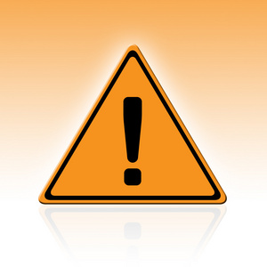 带有错误的横幅带有感叹号的警告标志照片