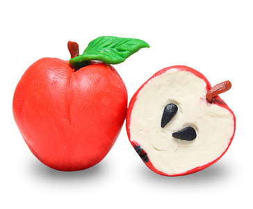 橡皮泥做苹果图片