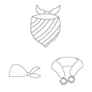 围巾和披肩标志的矢量插图。一套围巾和附件矢量图标股票