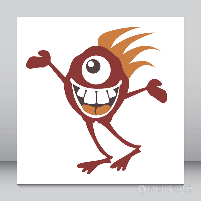 一眼的拳击青蛙怪物