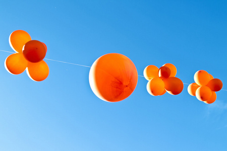 橙色的气球，庆祝在荷兰 queensday