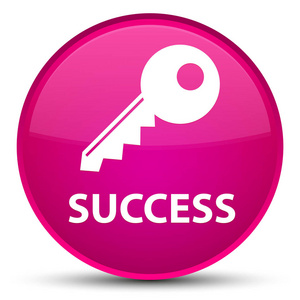 成功 键图标 特殊粉红色圆形按钮