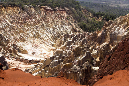美丽的峡谷侵蚀沟的看法, 在保护区黥基 Ankarana, 马达加斯加