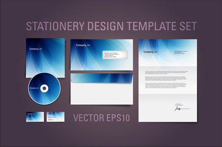 蓝色矢量信纸设计模板集