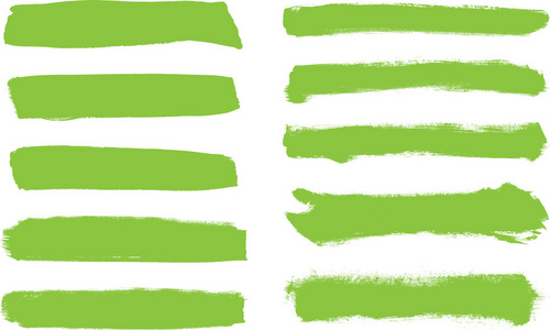 绿色矢量画笔描边集合