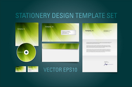 绿色矢量信纸设计模板集