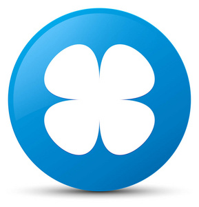 花叶图标青色蓝色圆形按钮图片