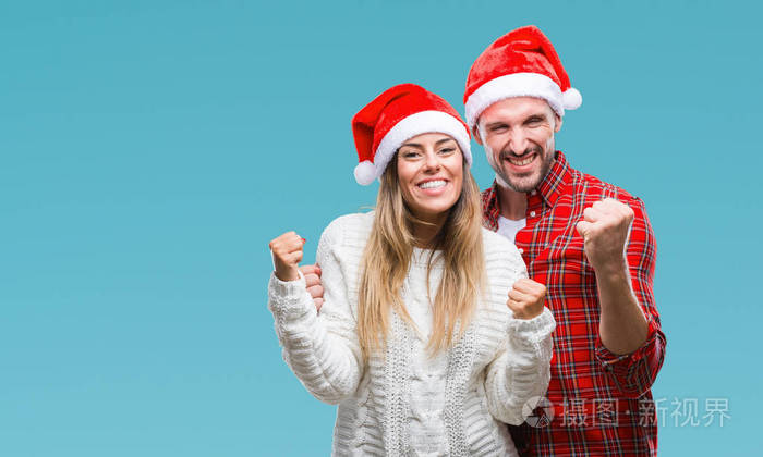 背景非常高兴和兴奋做优胜者手势举起双臂微笑着尖叫着要成功庆祝理念