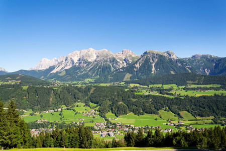 达赫斯坦山山在 Schladming, 北部石灰石阿尔卑斯, 奥地利