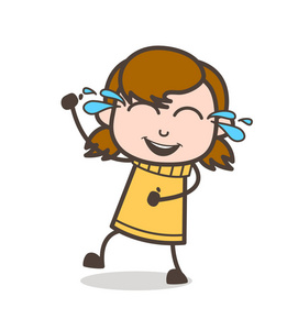 喜极而泣喜极而泣-可爱的卡通女孩插画照片