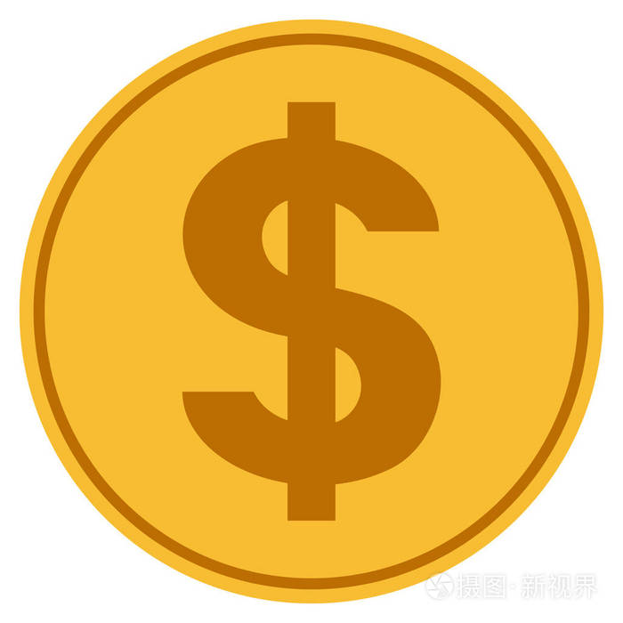美元符号金币插画-正版商用图片0651xb-摄图新视界