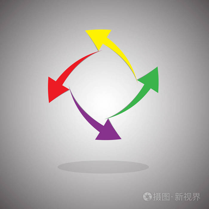 标志箭头图形有一个标志的形式箭头四箭头的形式一个正方形标志为新