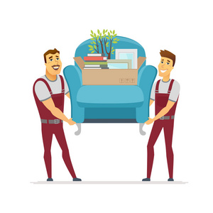 移动服务-卡通人物人物孤立插图照片