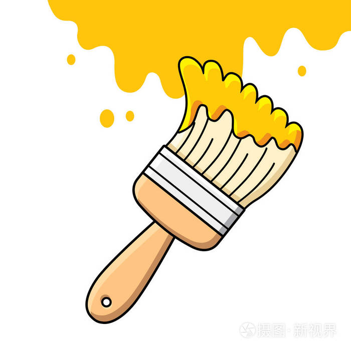 黄色油漆刷