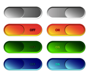 创建议程幻灯片一组带有位置的滑动按钮.