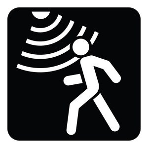 红外探测器运动探测器固体图标, 安全和警卫照片