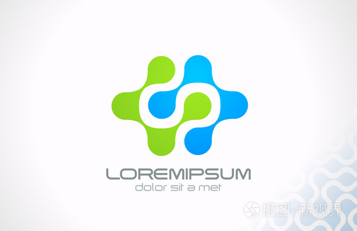 徽标技术分子和电器科学抽象矢量