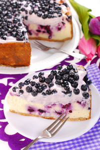 蓝莓芝士蛋糕与眷恋和新鲜水果