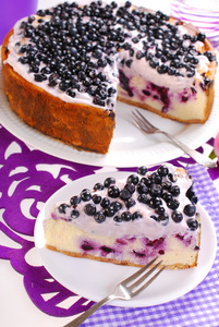 蓝莓芝士蛋糕与眷恋和新鲜水果