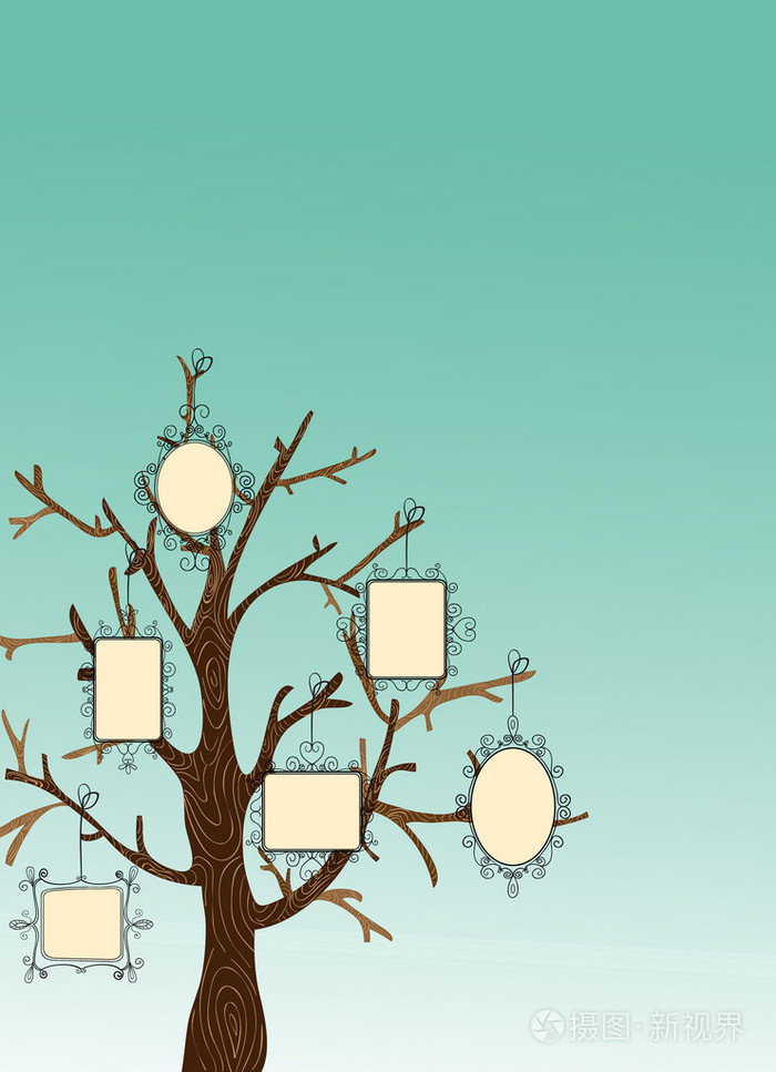 复古图片框架树