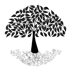 那棵大树剪影照片