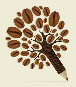 咖啡豆概念树图片