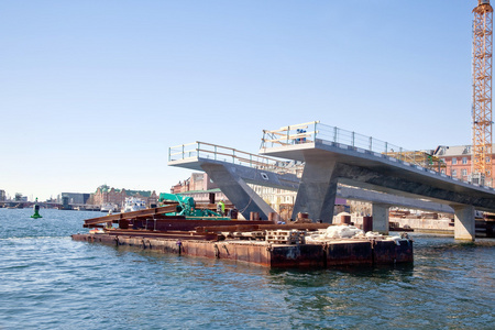 大桥正在建设中的城市哥本哈根