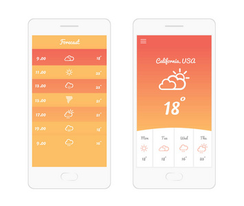 天气应用用户界面概念图片