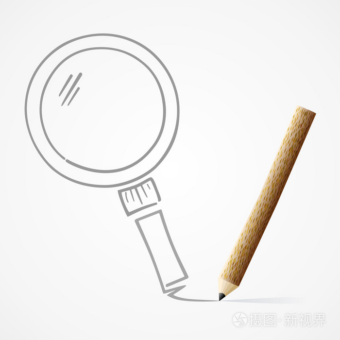 铅笔绘图放大镜