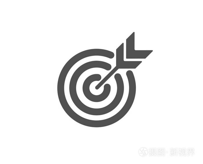 目标简单图标.营销目标战略符号.瞄准箭头符号.矢量
