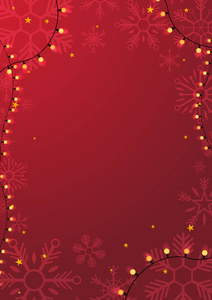 圣诞和新年快乐的海报红色背景。矢量插图