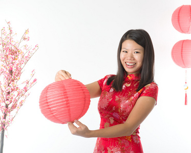 亚洲女性庆祝中国新年