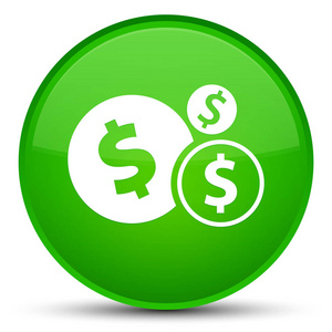 财务美元符号图标特殊绿色圆按钮