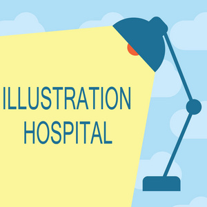 显示插图医院的文本符号。概念照片医疗机构的独特应用艺术与实践