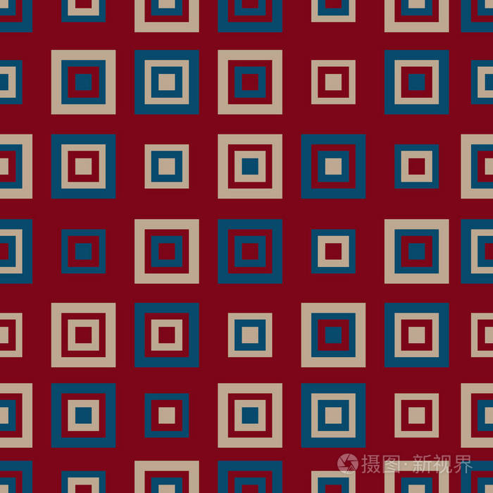 具有正方形几何图案的无缝抽象模式